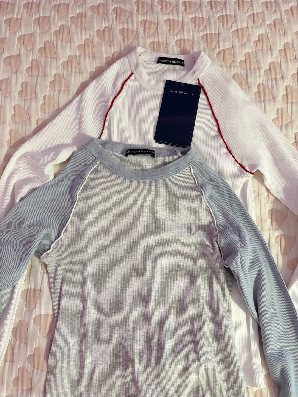 Brandy Melville Bundle of 2 Ribbed Long Sleeve Tops